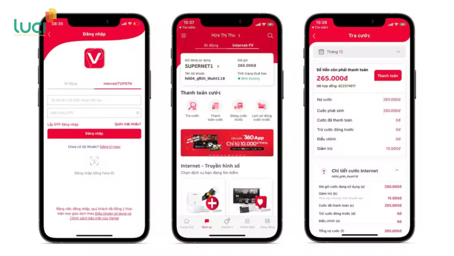 Khách hàng có thể tiến hành kiểm tra gói cước qua app My Viettel tại nhà